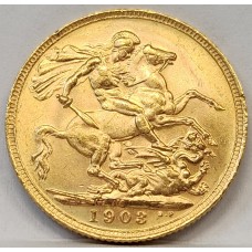 AUSTRALIA 1903 . ONE 1  SOVEREIGN . MELBOURNE . GOLD